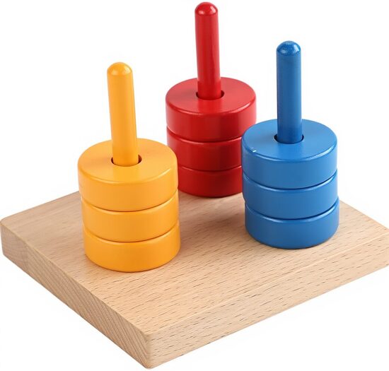 Krāsaini diski uz krāsainiem stienīšiem