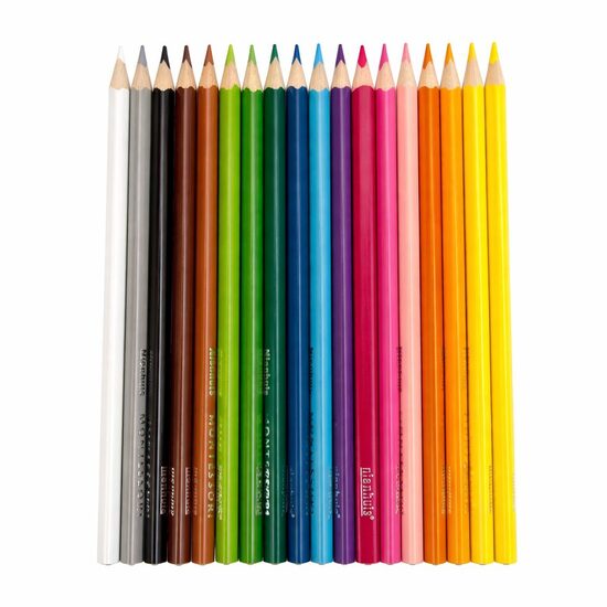 Krāsaino trijšķautņu zīmuļu komplekts, 18 krāsas