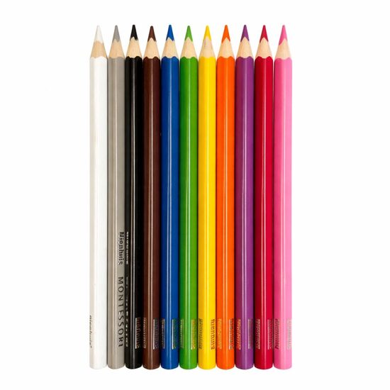 Krāsaino trijšķautņu zīmuļu komplekts, 11 krāsas